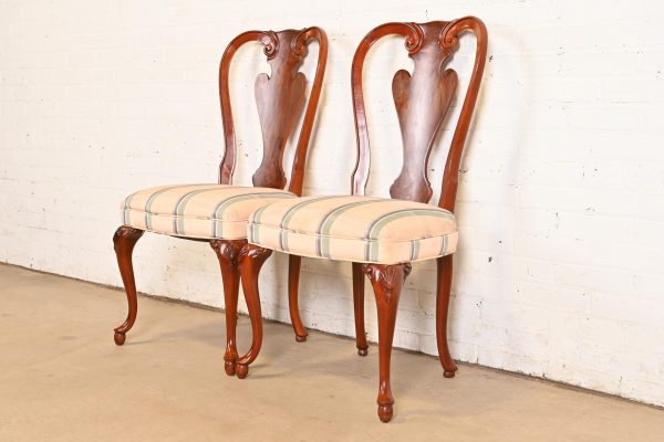 John Widdicomb Queen Anne Solid Mahogany Dining Chairs, Pair - Image 4