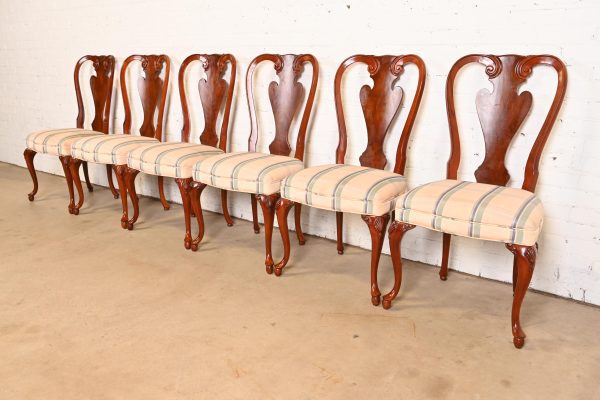 John Widdicomb Queen Anne Mahogany Dining Chairs, Set of Six