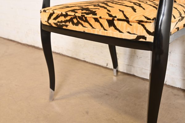 Émile-Jacques Ruhlmann Style French Art Deco Armchairs With Tiger Print Upholstery, Set of Six - Image 8