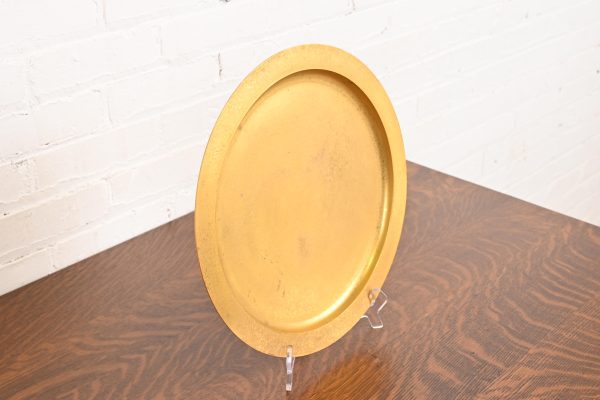 Tiffany Studios New York Bronze Doré Large Plate or Charger - Image 4