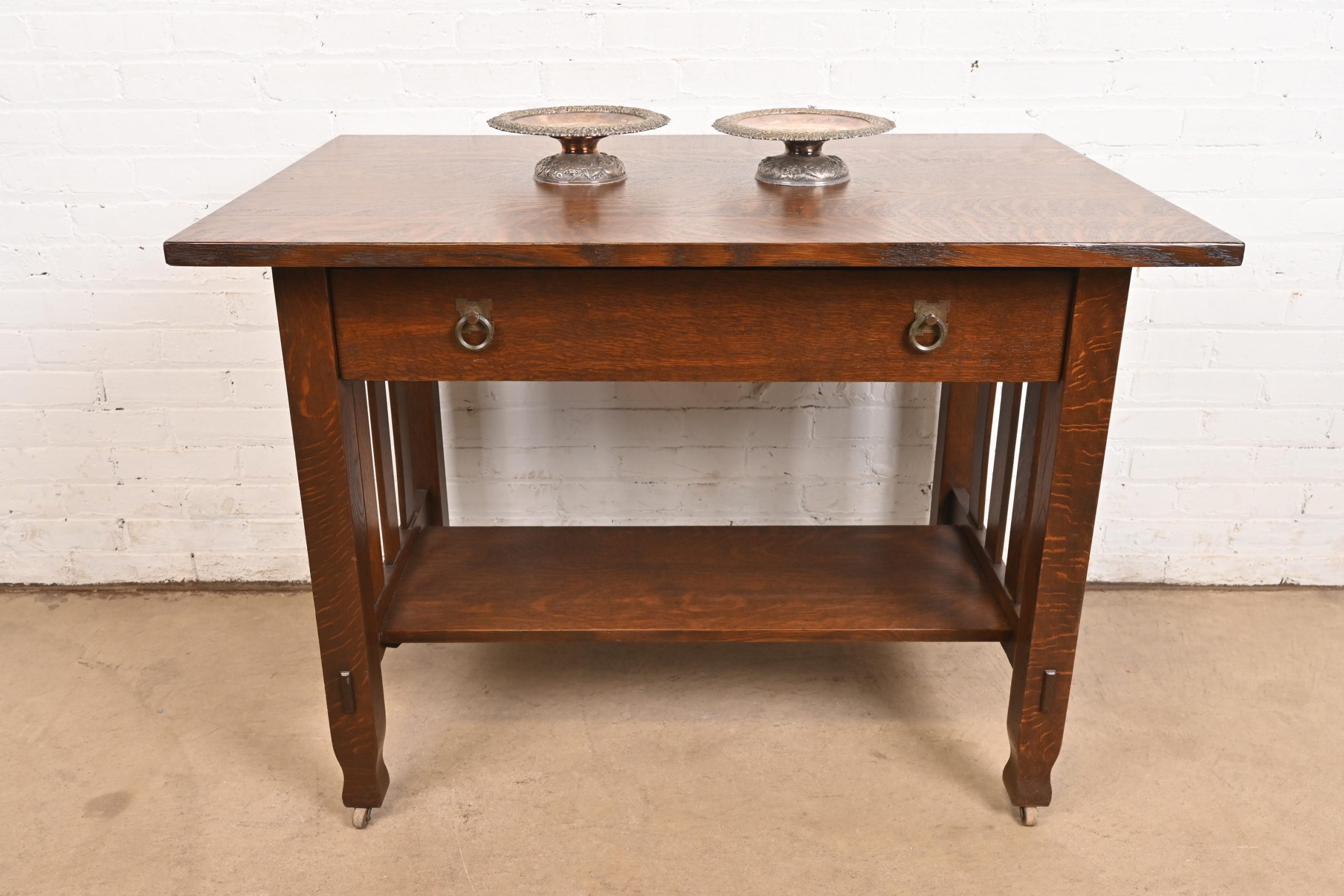 Tiffany & Co. Antique Victorian Repoussé Silverplate Compote Dishes, Centerpieces, or Tazzas, Pair - Image 8