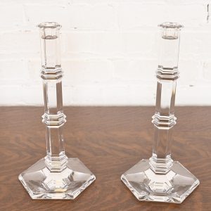 Tiffany & Co. Clear Crystal Candlesticks, Pair