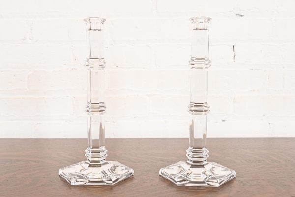 Tiffany & Co. Clear Crystal Candlesticks, Pair - Image 2