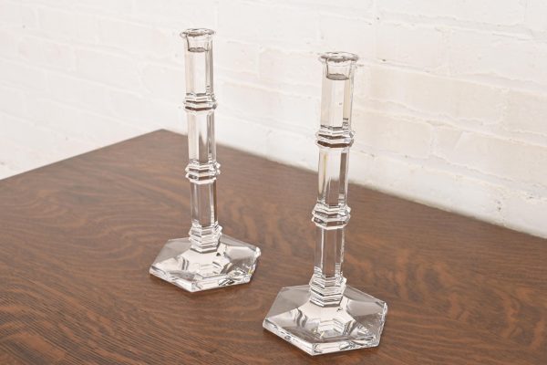 Tiffany & Co. Clear Crystal Candlesticks, Pair - Image 3