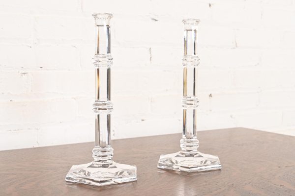 Tiffany & Co. Clear Crystal Candlesticks, Pair - Image 4