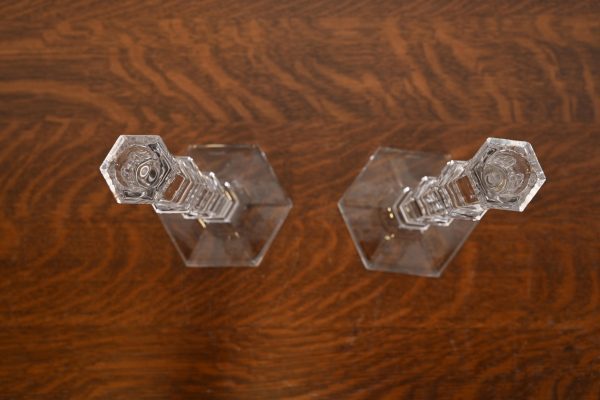 Tiffany & Co. Clear Crystal Candlesticks, Pair - Image 5