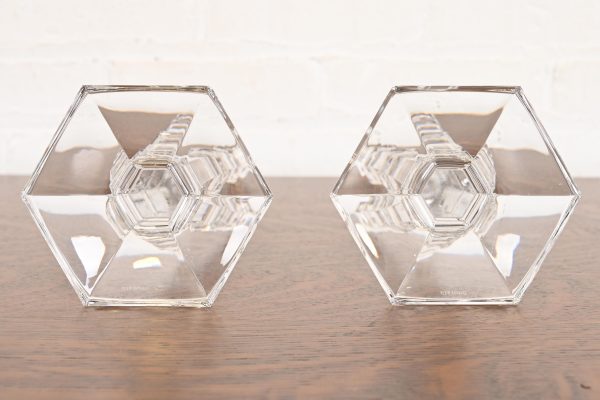Tiffany & Co. Clear Crystal Candlesticks, Pair - Image 9