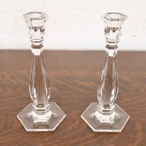Tiffany & Co. Clear Crystal Candlesticks, Pair