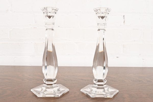 Tiffany & Co. Clear Crystal Candlesticks, Pair - Image 2