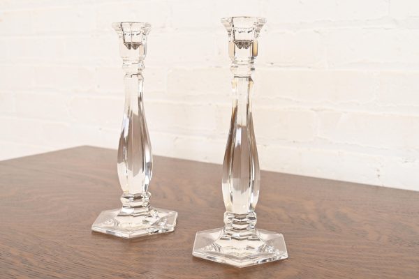 Tiffany & Co. Clear Crystal Candlesticks, Pair - Image 3