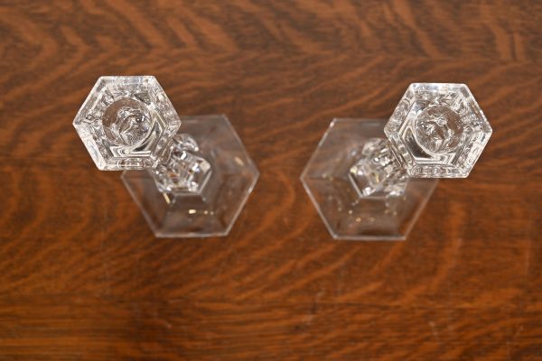 Tiffany & Co. Clear Crystal Candlesticks, Pair - Image 5