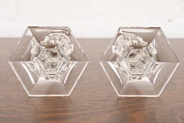 Tiffany & Co. Clear Crystal Candlesticks, Pair - Image 9