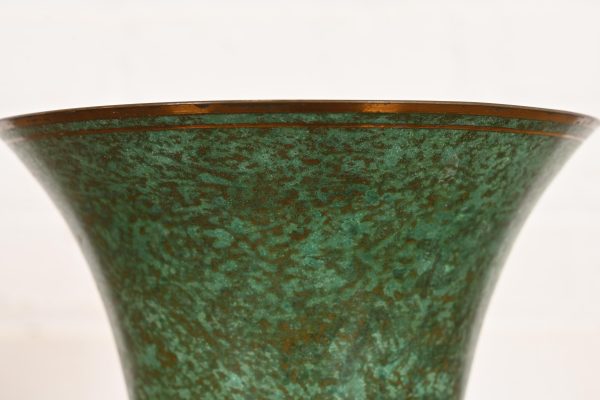 Carl Sorensen Art Deco Verdigris Bronze Trumpet Vase - Image 6