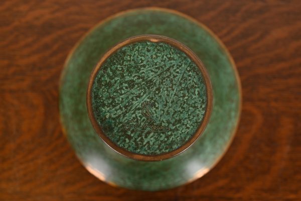 Carl Sorensen Art Deco Verdigris Bronze Trumpet Vase - Image 8