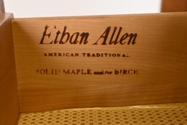 Ethan Allen American Colonial Solid Maple Eleven-Drawer Dresser or Credenza With Secretary Desk Hutch Top - Image 7