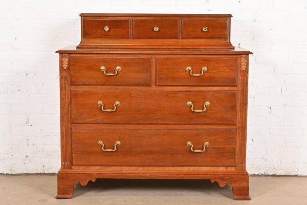 Ethan Allen Georgian Solid Cherry Wood Dresser or Chest of Drawers