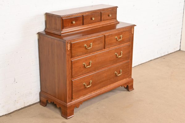 Ethan Allen Georgian Solid Cherry Wood Dresser or Chest of Drawers - Image 4