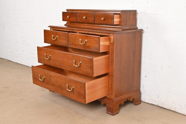 Ethan Allen Georgian Solid Cherry Wood Dresser or Chest of Drawers - Image 6