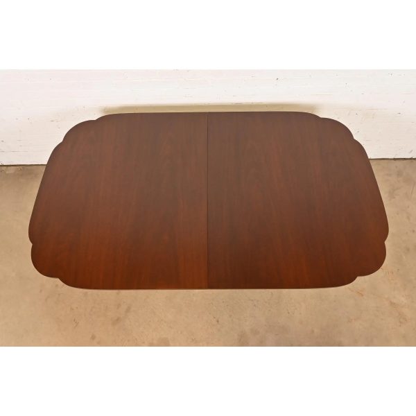 Kindel Furniture Georgian Mahogany Double Pedestal Extension Dining Table, Newly Refinished - Image 9