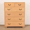 Henredon Mid-Century Modern Campaign Oak Highboy Dresser