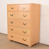 Henredon Mid-Century Modern Campaign Oak Highboy Dresser - Image 3
