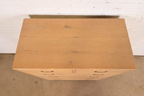 Henredon Mid-Century Modern Campaign Oak Highboy Dresser - Image 9