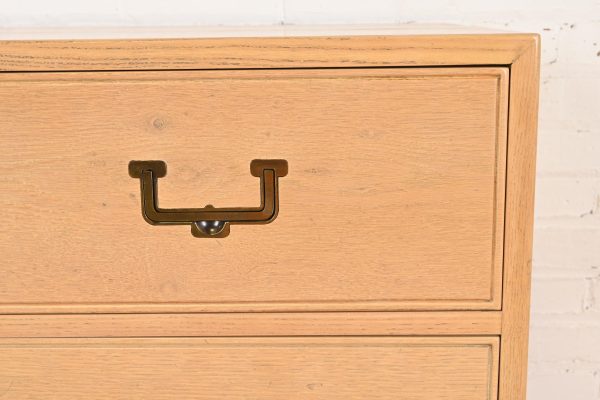 Henredon Mid-Century Modern Campaign Oak Highboy Dresser - Image 7