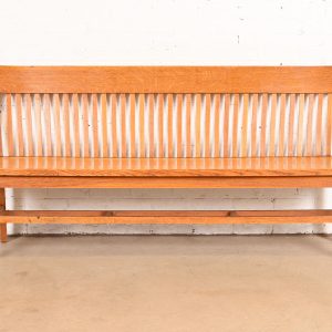 Antique Arts & Crafts Solid Oak Lawyer's Bench