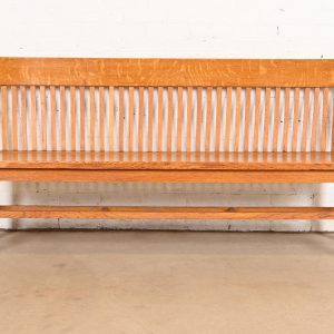 Antique Arts & Crafts Solid Oak Lawyer's Bench