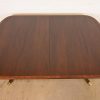 Baker Furniture Style Georgian Banded Mahogany Double Pedestal Extension Dining Table, Newly Refinished - Image 9
