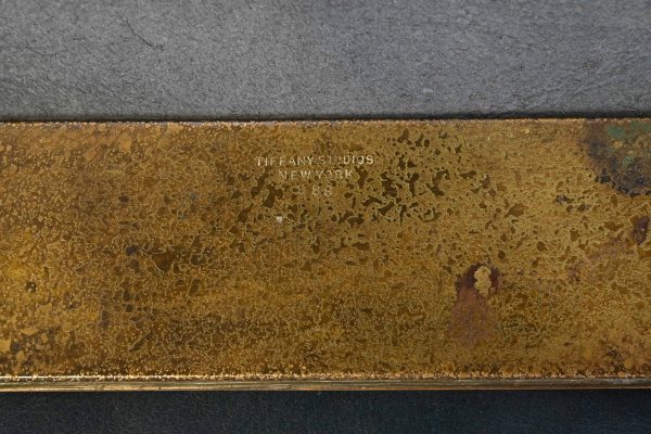 Tiffany Studios New York Zodiac Bronze Blotter Ends With Leather Desk Blotter - Image 8