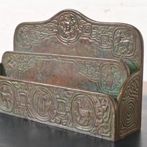 Tiffany Studios New York Zodiac Pattern Bronze Letter Rack