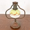 Tiffany Studios New York Bronze Harp Desk Lamp With Pulled Feather Favrile Glass Shade - Image 2