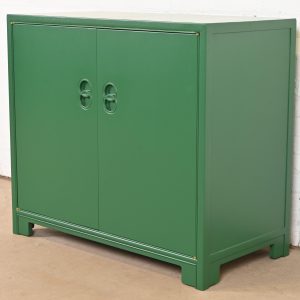 Michael Taylor for Baker Far East Collection Green Lacquered Chest of Drawers, Newly Refinished