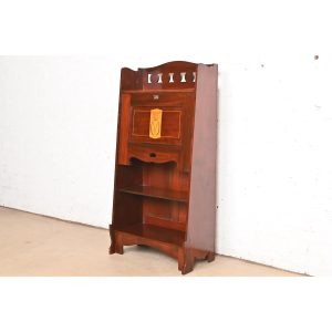 Stickley Brothers Style Antique Mission Arts & Crafts Inlaid Mahogany Drop Front Secretary Desk, Circa 1900