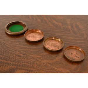 Roycroft Arts & Crafts Hammered Copper Coasters, Set of Four