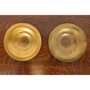 Tiffany Studios New York Bronze Doré Plates or Shallow Bowls, Pair