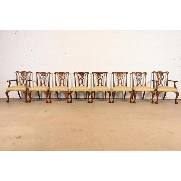 Baker Furniture Chippendale Carved Mahogany Dining Chairs, Set of Eight - Image 2