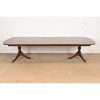 Kindel Furniture Georgian Flame Mahogany Double Pedestal Extension Dining Table, Newly Refinished - Image 2