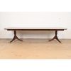 Kindel Furniture Georgian Flame Mahogany Double Pedestal Extension Dining Table, Newly Refinished - Image 3