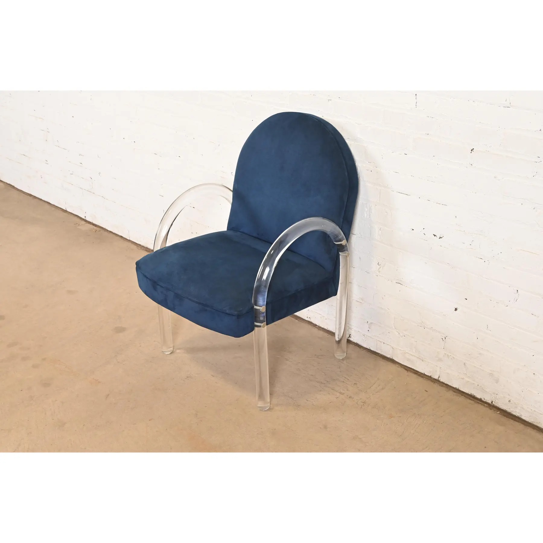 Leon Rosen for Pace Collection Modern Art Deco Lucite Waterfall Armchairs, Set of Ten - Image 8