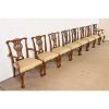 Baker Furniture Chippendale Carved Mahogany Dining Chairs, Set of Eight - Image 4
