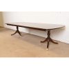 Kindel Furniture Georgian Flame Mahogany Double Pedestal Extension Dining Table, Newly Refinished - Image 4