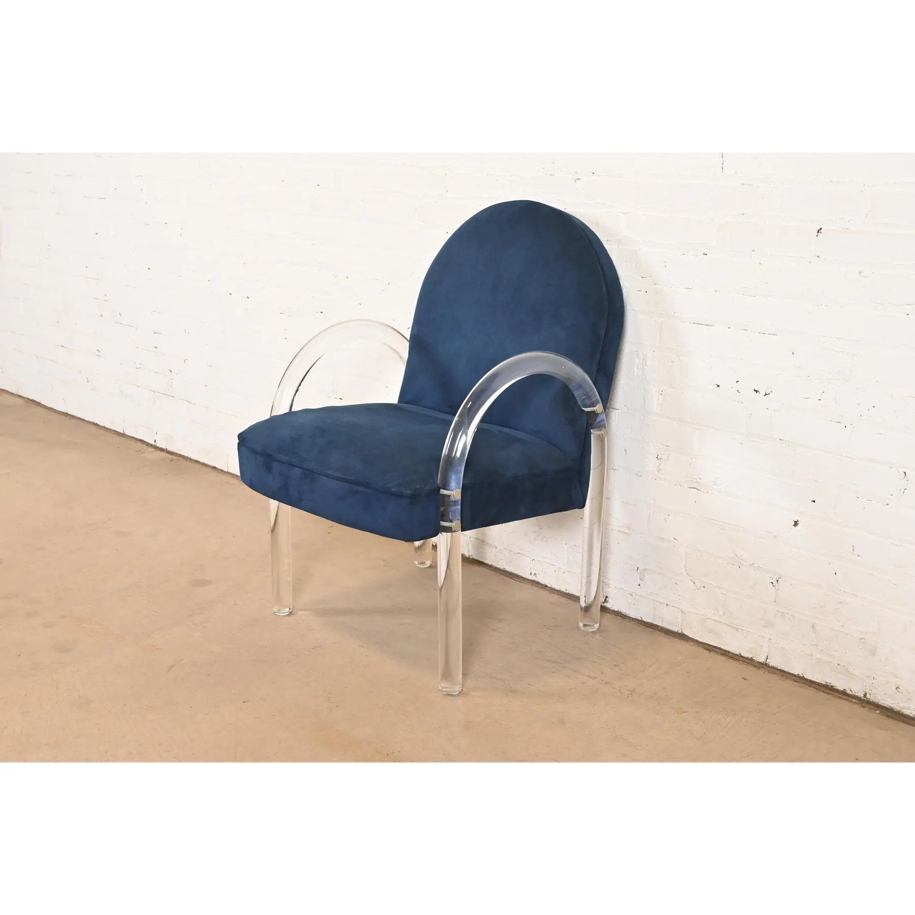 Leon Rosen for Pace Collection Modern Art Deco Lucite Waterfall Armchairs, Set of Ten - Image 9