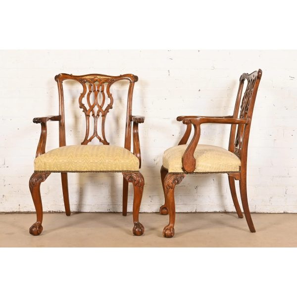 Baker Furniture Chippendale Carved Mahogany Dining Chairs, Set of Eight - Image 5