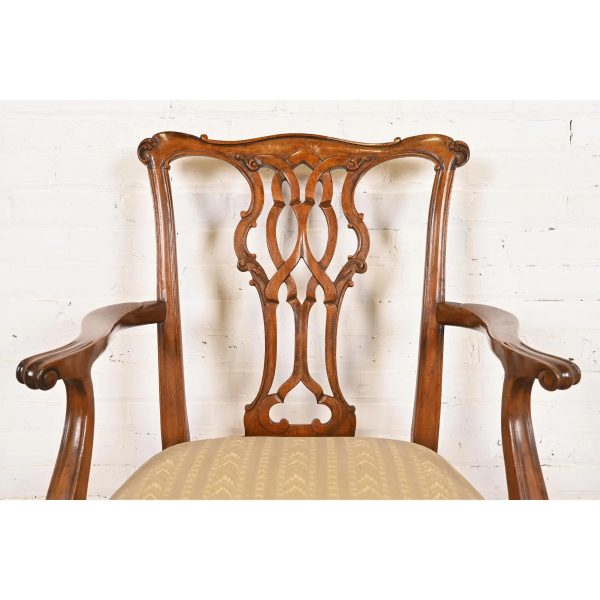 Baker Furniture Chippendale Carved Mahogany Dining Chairs, Set of Eight - Image 6