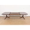 Kindel Furniture Georgian Flame Mahogany Double Pedestal Extension Dining Table, Newly Refinished - Image 6