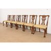 Baker Furniture Chippendale Carved Mahogany Dining Chairs, Set of Six
