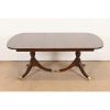 Kindel Furniture Georgian Flame Mahogany Double Pedestal Extension Dining Table, Newly Refinished - Image 7