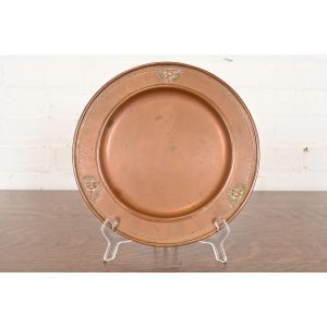 Roycroft Arts & Crafts Hammered Copper Trefoil Charger Plate or Tray